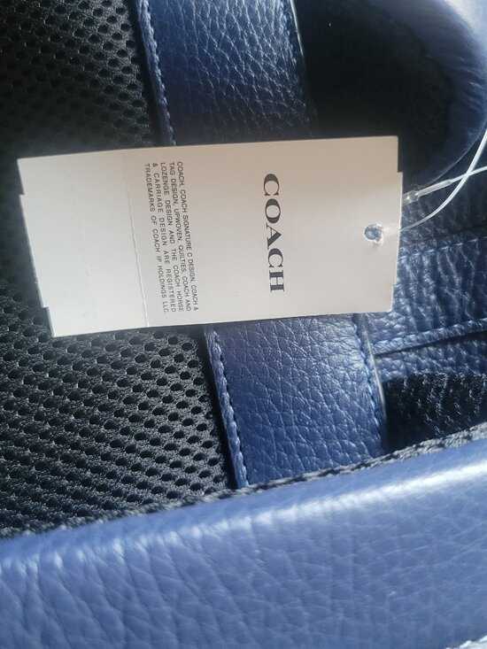 COACH Navy Blue Leather & Suede Backpack NWT main image 4